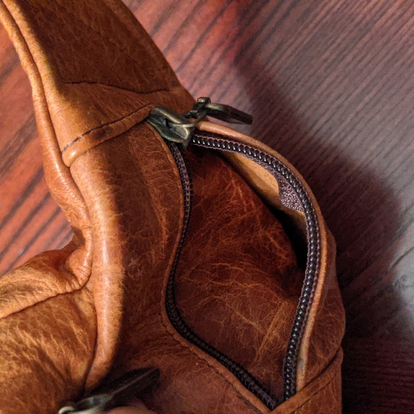 Carroll Leather & Suede Belt Bag in Cognac Color w/Black Unisex - Picture 12 of 16